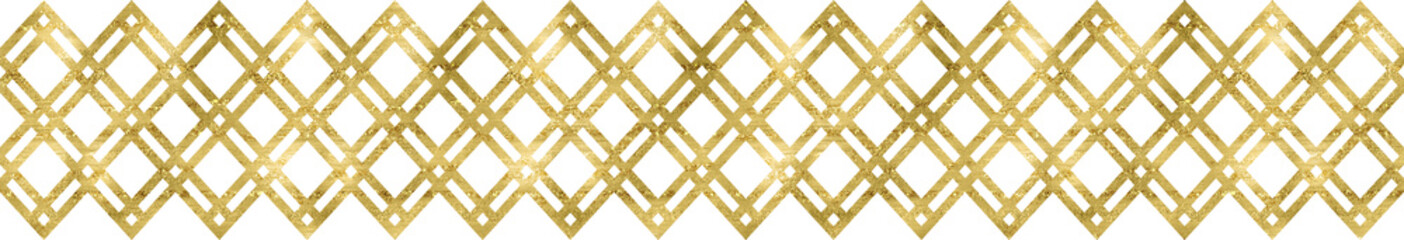 Golden Geometric Decorative Pattern Border