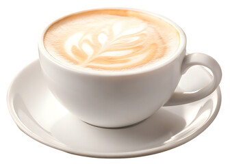  cafe au lait coffee latte drink isolated on white background PNG