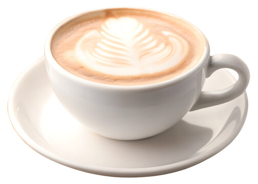  cafe au lait coffee latte drink isolated on white background PNG