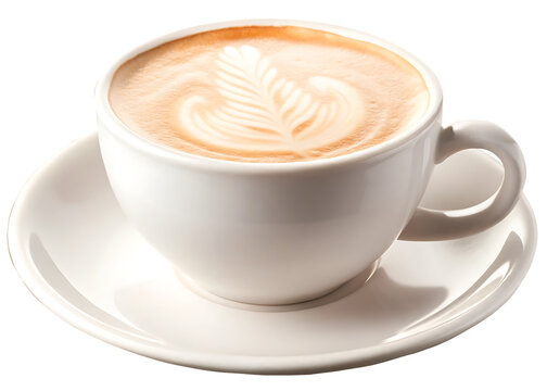  cafe au lait coffee latte drink isolated on white background PNG