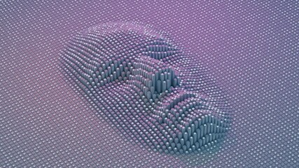 digital face revealed through 3d column matrix structure - Powered by Adobe