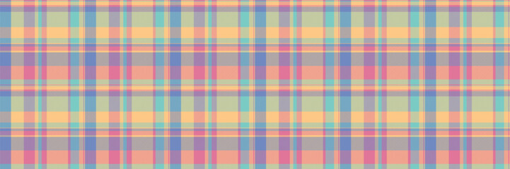 Perfection pattern tartan background, wool fabric textile vector. December seamless plaid check texture in orange and pink colors.