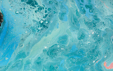 Abstract blue smooth stains ocean art. Natural Luxury. Style incorporates the swirls of marble,...