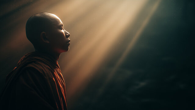 Monk meditating