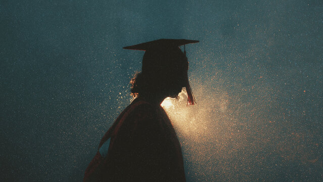 graduate in the graduation cap