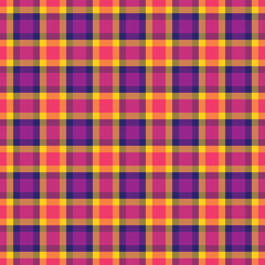 Diamond vector fabric tartan, mockup seamless plaid texture. Oktoberfest check pattern textile background in indigo and yellow colors.