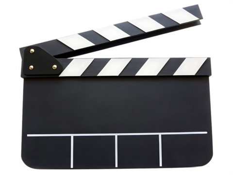  movie clapper board isolated on white background PNG
