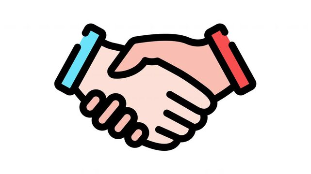 handshake icon animation for business agreement and partnership deals