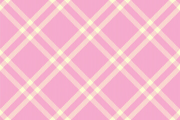Fototapeta premium Pretty pink and cream plaid pattern. Perfect for textiles, backgrounds, scrapbooking, or website design. This delicate, repeating design evokes a feeling of femininity and sweetness.