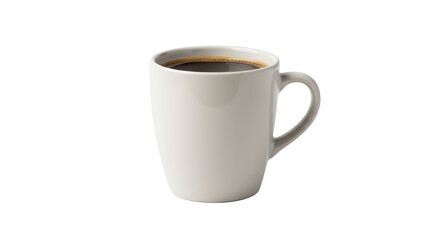 Plain coffee cup with hot coffee on a white background concept of transparent background  