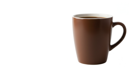 Brown coffee cup on a white background representing transparency concept  