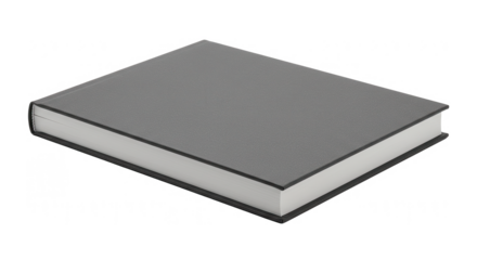 Blank book with black cover on white background for transparent background png  