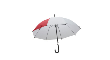 Obraz premium Umbrella with red and white panels against a transparent background 