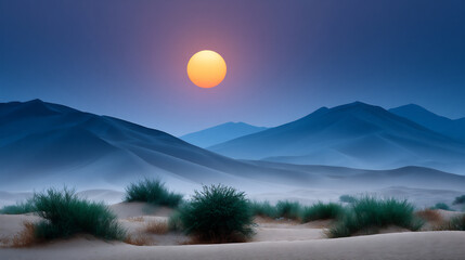 Fototapeta premium a colossal dust storm forming intricate, impossible shapes across a vast desert under a strange