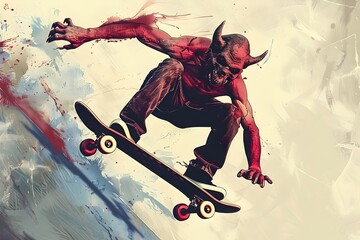 Skating red demon