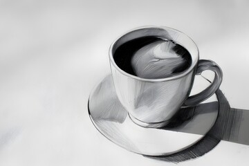 Cup of coffee simple drawing