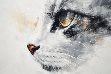 Illustration of a cat close up