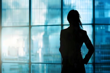 Businesswoman silhouette, medium shot