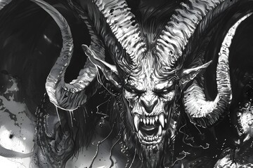 Black and white demon