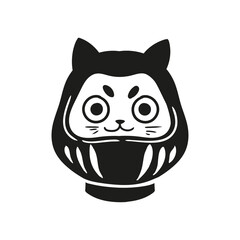 Original Japanese daruma illustration, an ink drawing of a Japanese daruma icon for cards, posters, and graphic design.