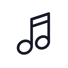 Musical Note Icon Simple Line Art Design for Music Projects