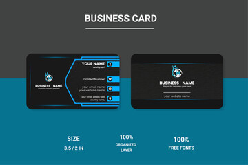 Modern Blue Business Card Template &ndash; Minimalist & Corporate Design