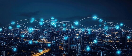 Global Network Cityscape at Night (1)