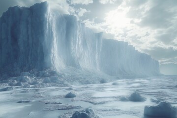 Spectacular Arctic Glacier and Iceberg Expanses. A Winter Wonderland Landscape