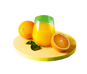 orange juice and fruits