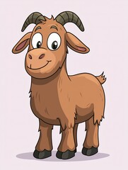 Obraz premium Cute cartoon goat (1)