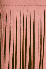 Pink Suede Fringe Texture, Leather Strips, Fashion Fabric Closeup, Decorative Material