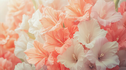 Elegant wedding invitation card background . Minimal hand painted watercolor Gladiolus flowers texture template background. Design for wedding, vip cover, poster, rsvp moderncard.Valentine's Day