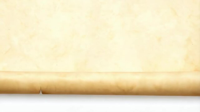 Antique parchment paper scroll backdrop with textured surface, curled edges and a aged feel, ideal for historical or fantasy designs.