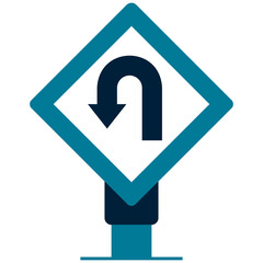 U-Turn Sign Illustration