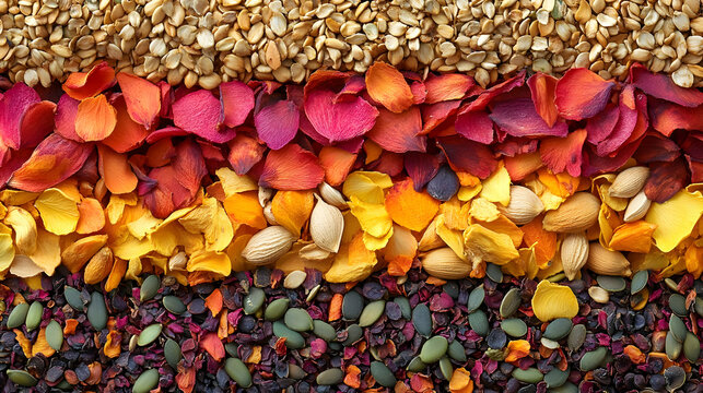 Autumnal Seeds and Petals Illustration