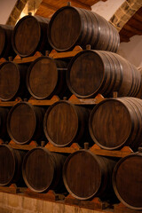 Visit of wine cellar with old large oak barrels, production of fortified dry or sweet tasty marsala...