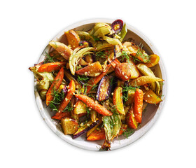 roasted vegetable salad with creamy coconut