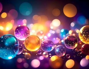 Colorful orbs in a bokeh background