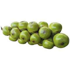 Cluster of green palm fruits isolated on transparent background