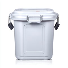 White Plastic Airtight Storage Container for Food Preservation in Studio