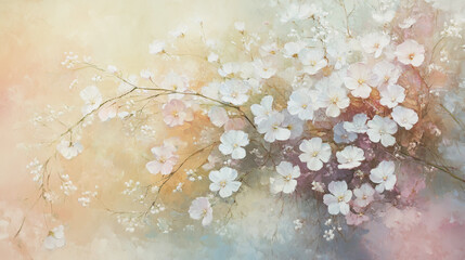 Elegant wedding invitation card background . Minimal hand painted watercolor Gypso flowers texture template background. Design for wedding, vip cover, poster, rsvp moderncard.Valentine's Day