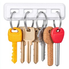 White Plastic Key Holder with Colorful Keys