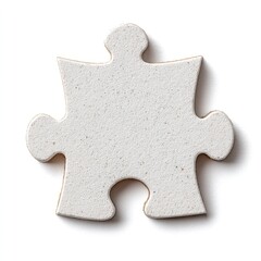 White Puzzle Piece on White Background