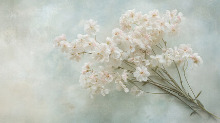 Elegant wedding invitation card background . Minimal hand painted watercolor Gypso flowers texture template background. Design for wedding, vip cover, poster, rsvp moderncard.Valentine's Day