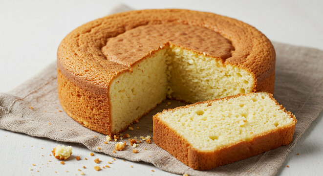 Bolo Simples de Baunilha em Fatias