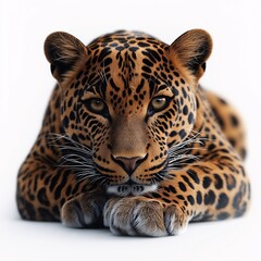 Obraz premium Leopard Wildlife Feasting. Majestic Wild Cat in Spotted Predator Habitat