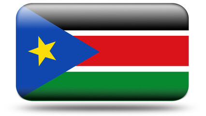 3D Rectangular Flag of South Sudan with Realistic Finish