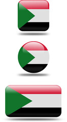 Set of 3D Sudan Flags in Multiple Shapes and Styles