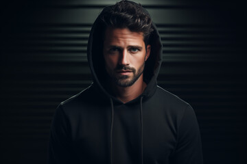 Fototapeta premium Portrait of a Handsome Young Man in Relaxed Street Style, Casual Fashion, and Confident Expression