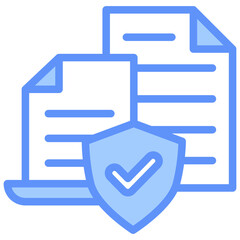 Obraz premium Secure File Icon Outline Blue